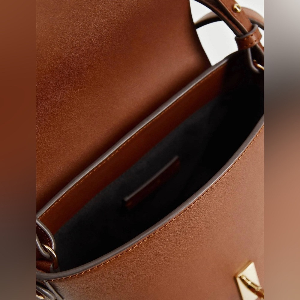 Mango Structured Bucket Bag | Cognac - Picture 4 of 12